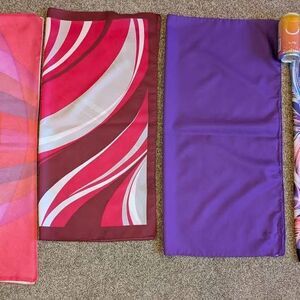 Lot of 4 Square Polyester Scarves(see description)